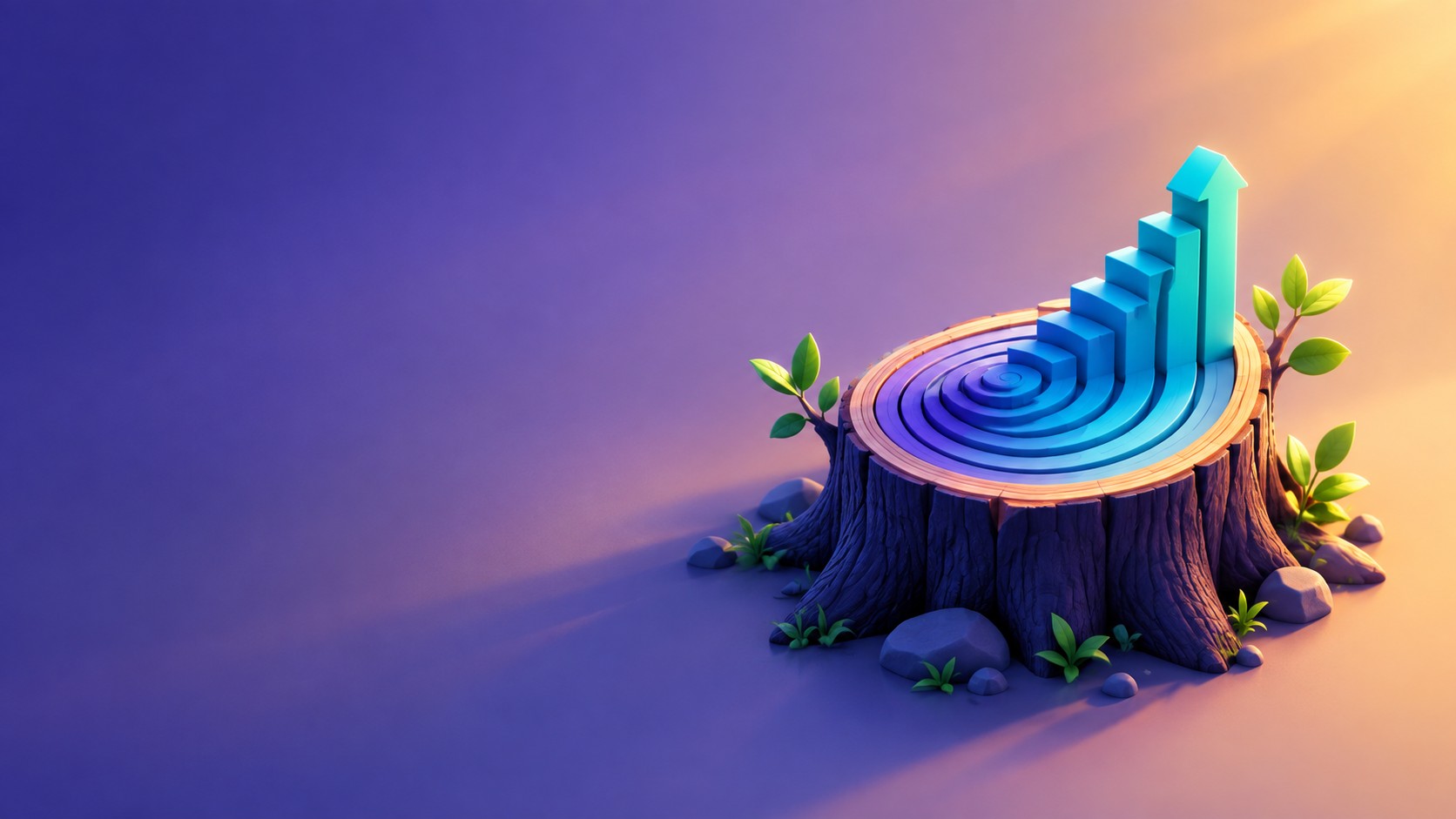 Tree whose rings form an upward growth chart
